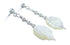 Mother of Pearl Flower Sterling Silver Bead Post Dangle Earrings KX120946